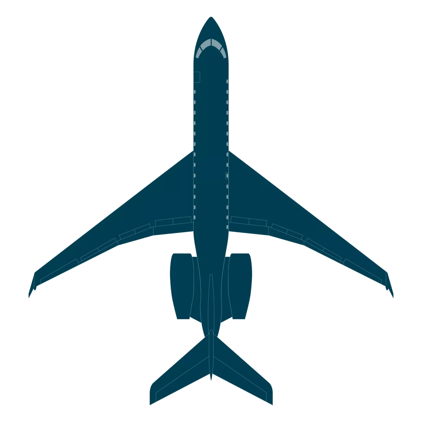 Global 6500 top view blueprint